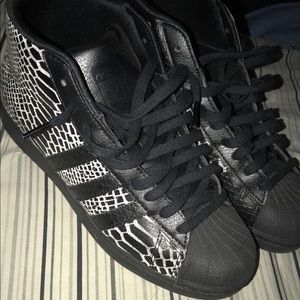 Reflective Snakeskin Adidas Superstar high tops